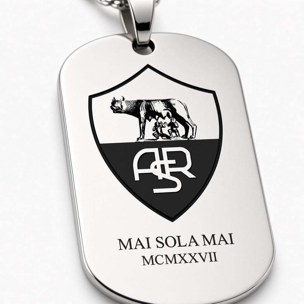 Collana Targhetta Stemma ASR Acciaio | MAI SOLA MAI