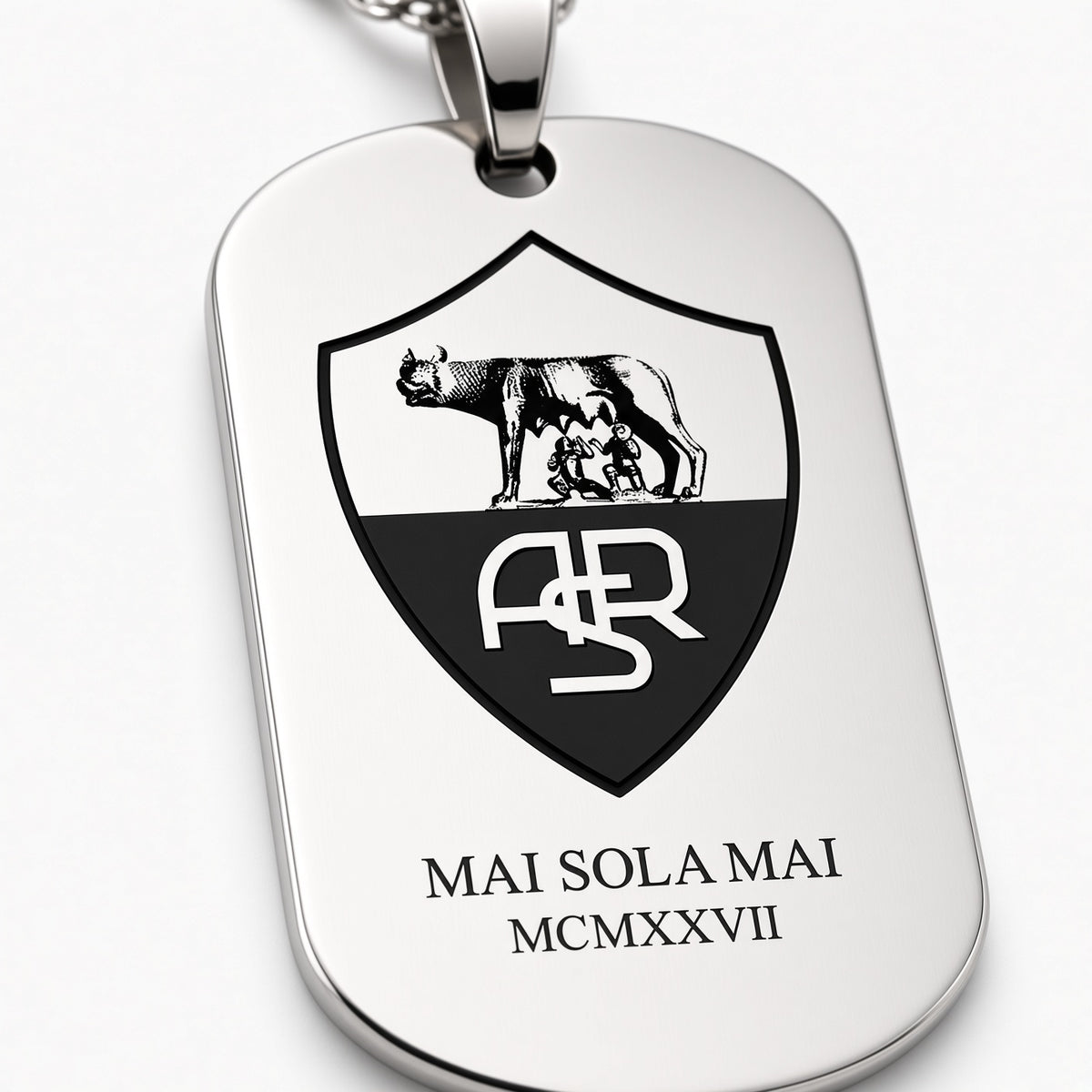Collana Targhetta Stemma ASR Acciaio | MAI SOLA MAI