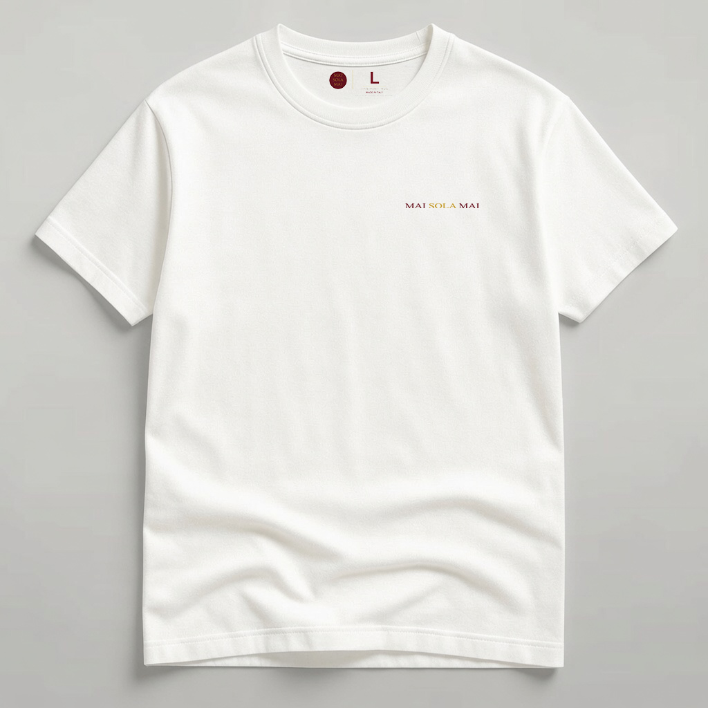 T-shirt bianca Mai Sola Mai fronte