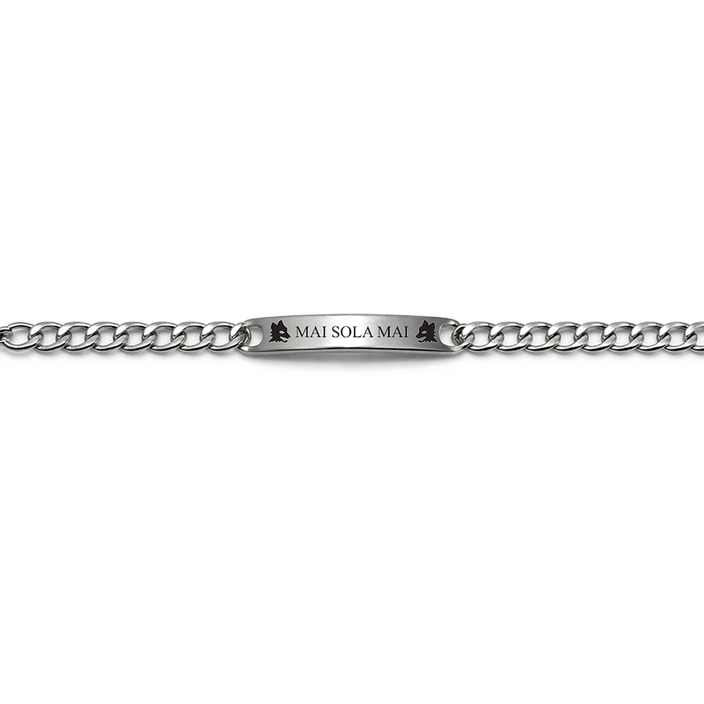 Bracciale a maglie giallorosso acciaio