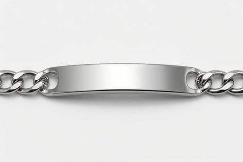 Bracciale targhetta in acciaio personalizzabile MAI SOLA MAI, vista frontale