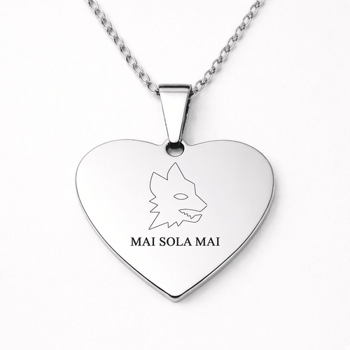 Collana Cuore "Mai Sola Mai" — Acciaio
