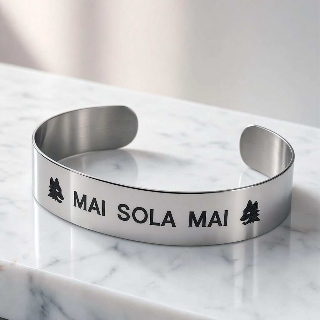 Bracciale MAI SOLA MAI acciaio su marmo
