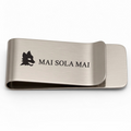 Fermasoldi Mai Sola Mai acciaio lupo inciso - MAI SOLA MAI