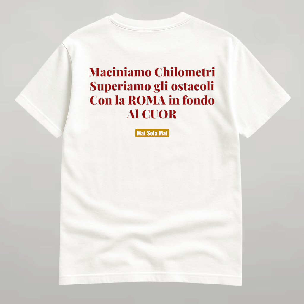 T-shirt bianca coro giallorosso retro