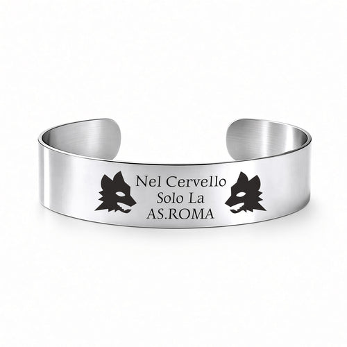 Bracciale Rigido "Nel Cervello Solo la Roma" — MAI SOLA MAI