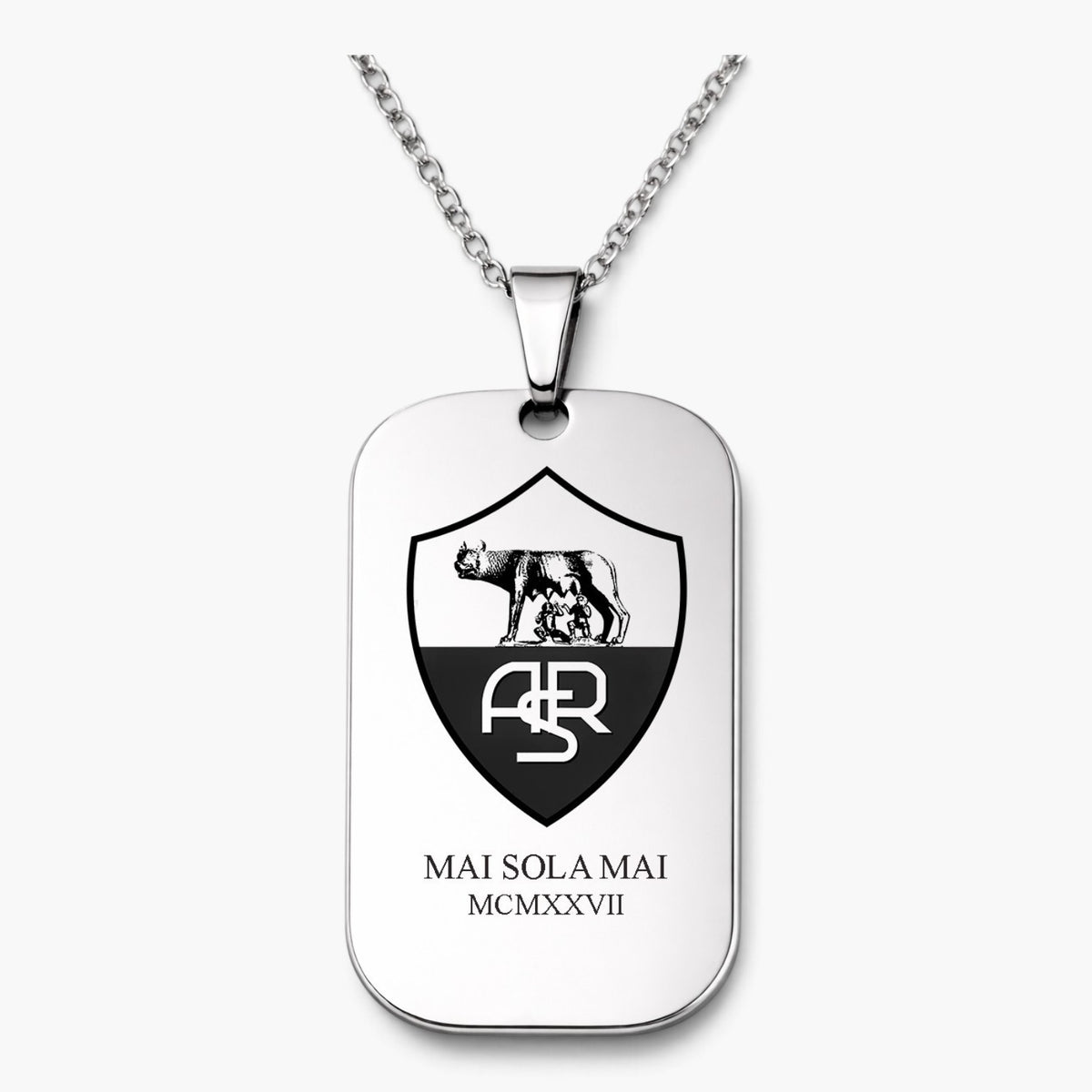 Collana Targhetta Stemma ASR Acciaio | MAI SOLA MAI