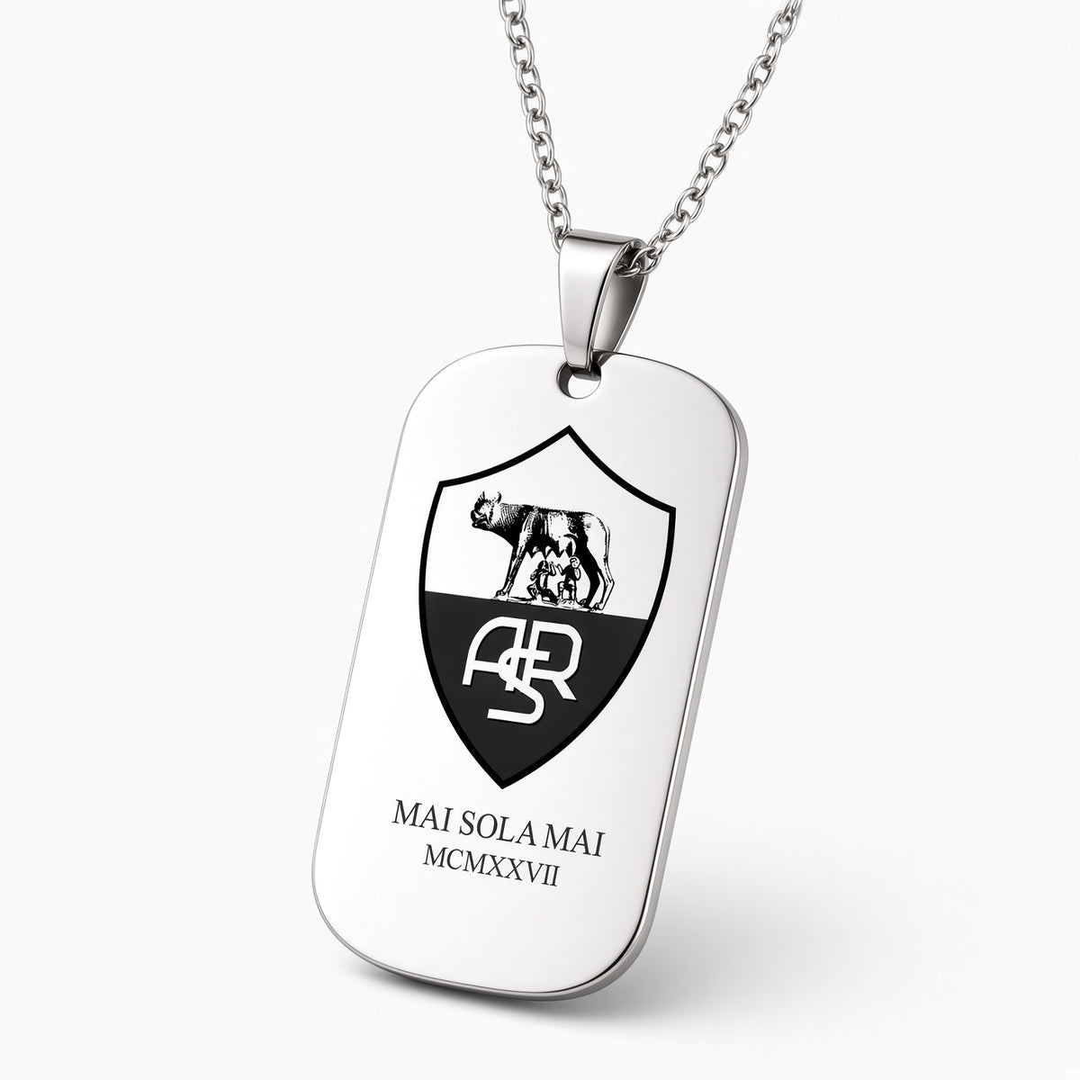 Collana Targhetta Stemma ASR Acciaio | MAI SOLA MAI