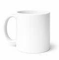 Tazza bianca personalizzabile MAI SOLA MAI, manico a sinistra
