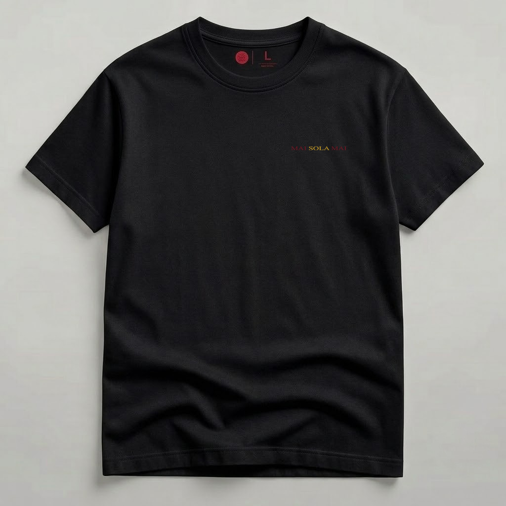 T-shirt nera Mai Sola Mai fronte
